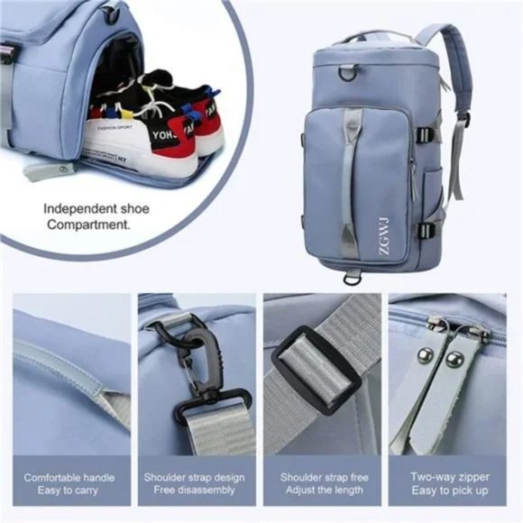 New Waterproof Fold Able and Expandable Weekender Bag NG-Blue - Picture 5 of 7